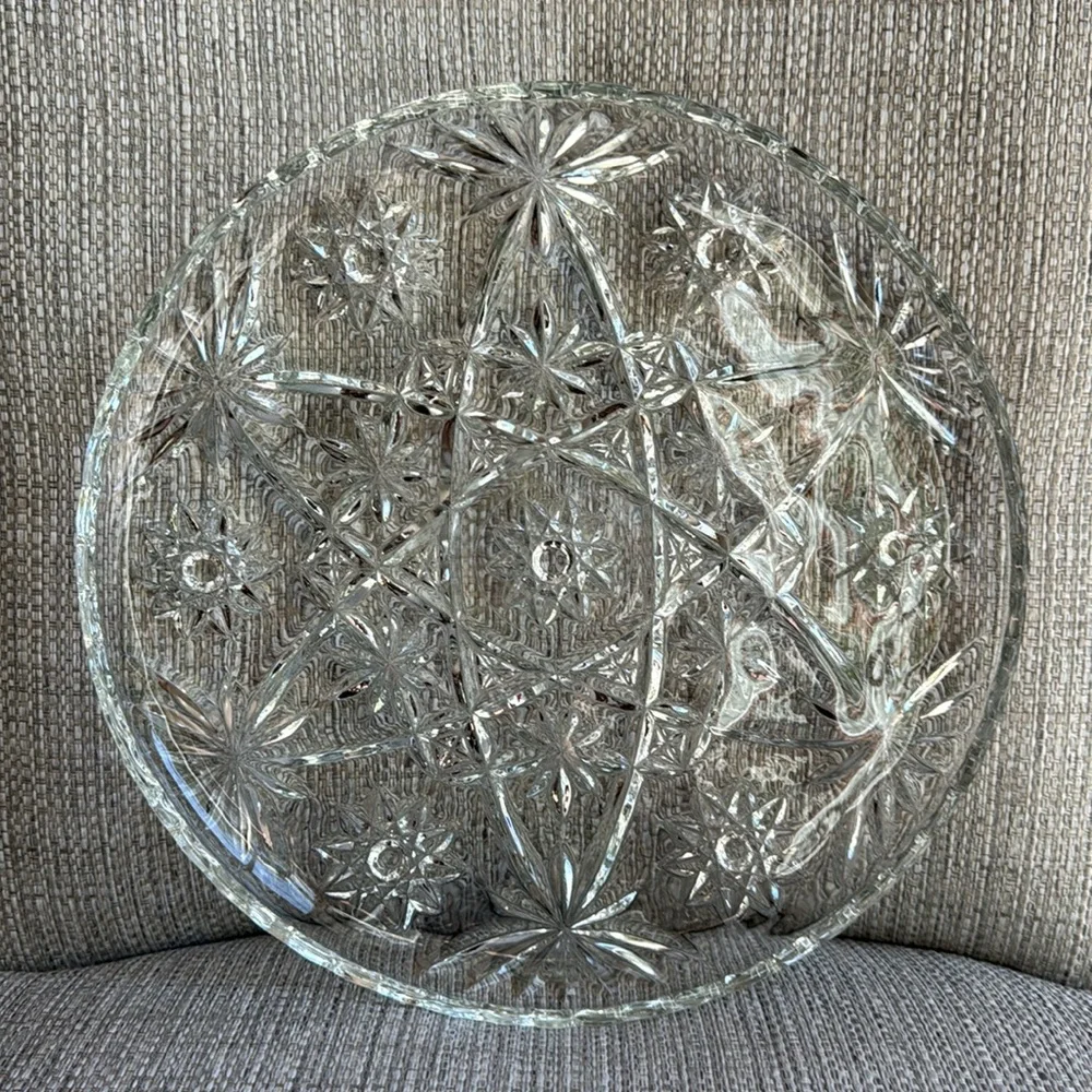 Vintage 1960s Anchor Hocking Star of David Eapc Prescut Serving Tray Platter